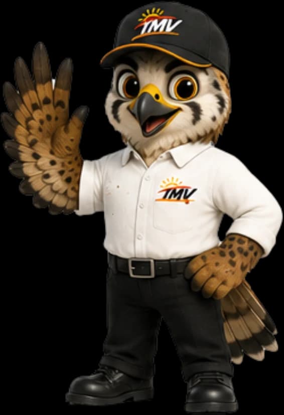 Maya, la mascota de Transportes Mixtos del Valle, saludando